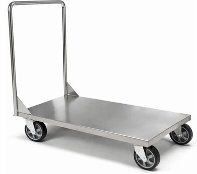 Carrinho plataforma em aço inox